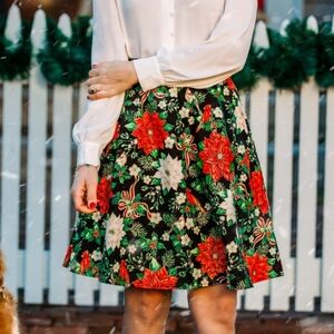 New Modcloth Poinsettia Holiday Skirt